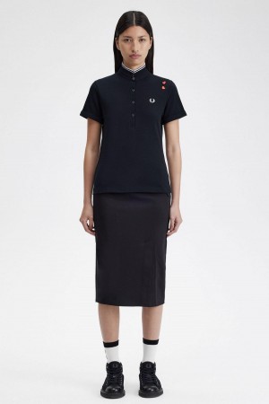 Black Fred Perry Amy Fred Perry Women's Polo Shirts | XCABH29600