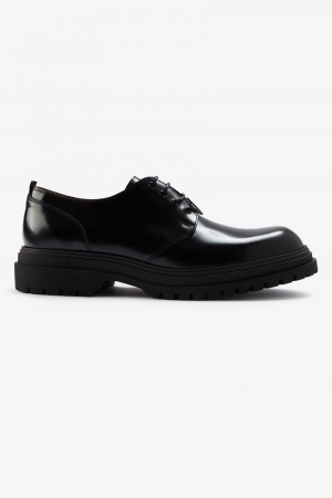 Black Fred Perry Derby Men's Shoes | CAEGJ52299