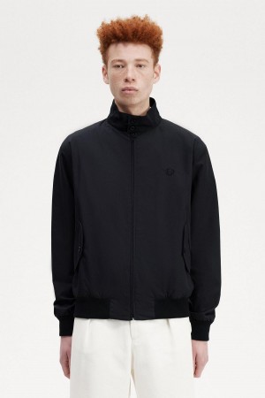 Black Fred Perry Harrington Men's Coats | CAXMI16691