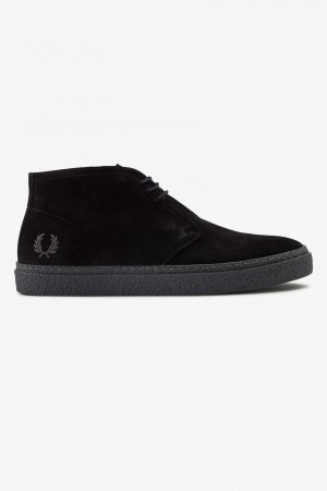 Black Fred Perry Hawley Men's Shoes | CAIIZ81043