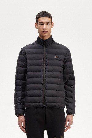 Black Fred Perry Insulated Men's Coats | CAIIZ22641