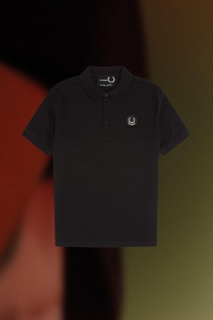 Black Fred Perry Slim Fit Polo Shirt Men's Polo Shirts | DCAKV92921