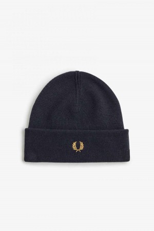 Black / Dark Caramel Fred Perry Classic Accessories Beanie | LCASX71107