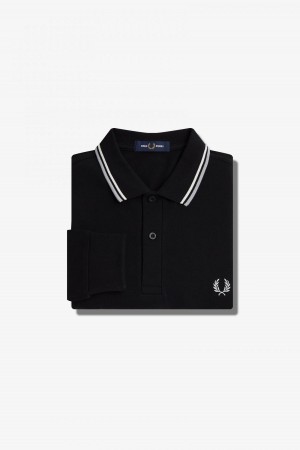 Black / Ecru / Limestone Fred Perry M3636 Men's Fred Perry Shirt | CACVG53099