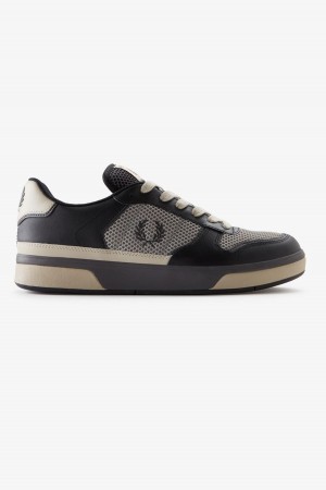 Black / Gunmetal Fred Perry B300 Men's Shoes | MCAFT45475