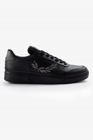 Black / Limestone Fred Perry B300 Men's Shoes | ZCAMJ71725