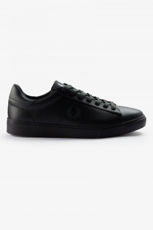 Black / Night Green Fred Perry Spencer Men's Shoes | ECAHC49655