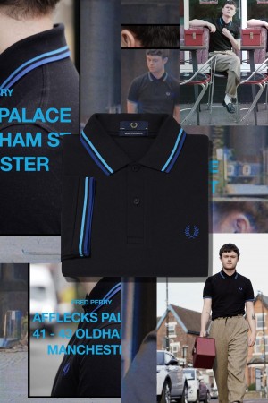 Black / Stockport Sky Blue Blue / Manchester Blue Fred Perry M12 Men's Polo Shirts | CADYB15110