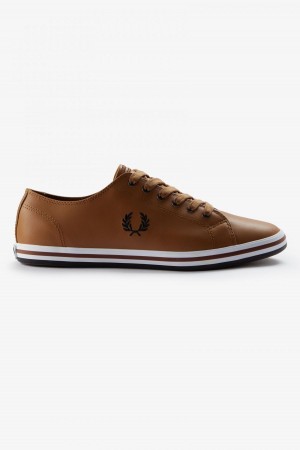 Dark Caramel / Black Fred Perry Kingston Men's Shoes | ECAHC23872