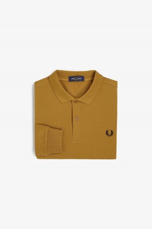 Dark Caramel / Black Fred Perry M6006 Men's Fred Perry Shirt | ECAHC64908