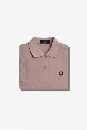 Dark Pink / Black Fred Perry G6000 Women's Fred Perry Shirt | ECAVG19331