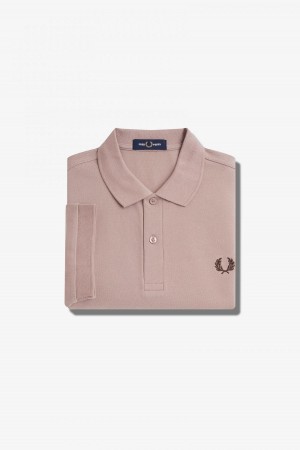 Dark Pink / Burnt Tobacco Fred Perry M6000 Men's Fred Perry Shirt | PCAER91321