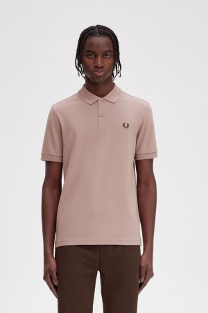 Dark Pink / Burnt Tobacco Fred Perry M6000 Men's Polo Shirts | FCAUI80099