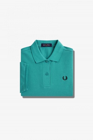 Deep Mint / Black Fred Perry G6000 Women's Fred Perry Shirt | CADYB82704