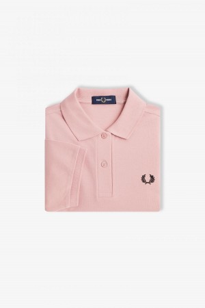 Dusty Rose Pink / Black Fred Perry G6000 Women's Fred Perry Shirt | DCAVO20957