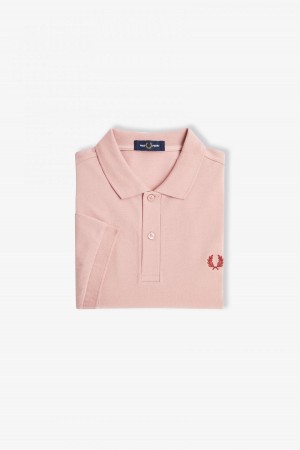 Dusty Rose Pink / Oxblood Fred Perry M6000 Men's Fred Perry Shirt | LCASX31702