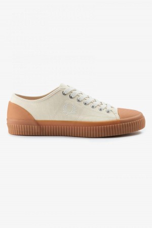 Ecru / Light Ecru Fred Perry Low Hughes Men's Shoes | XCABH25166