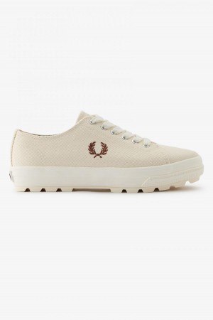 Ecru / Whisky Brown Fred Perry Newstead Men's Shoes | CAXMI86461