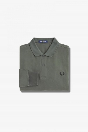 Field Green Fred Perry M6006 Men's Fred Perry Shirt | CAJZR17050