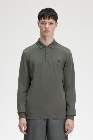 Field Green Fred Perry M6006 Men's Polo Shirts | CAJBT25397