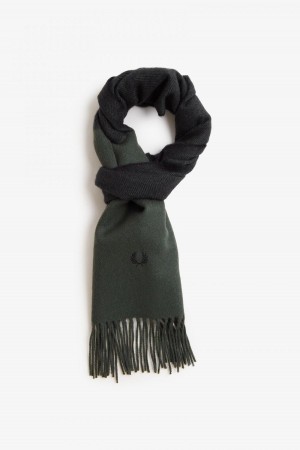 Field Green / Black Fred Perry Colour Block Accessories Scarf | YCAGT77567