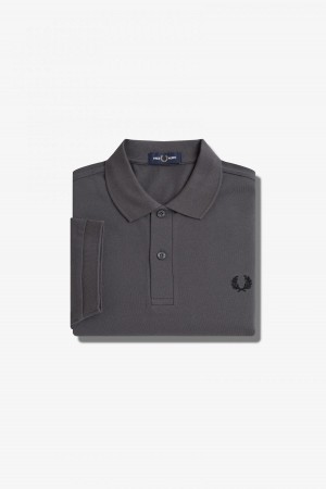 Gunmetal / Black Fred Perry M6000 Men's Fred Perry Shirt | PCAQX31414