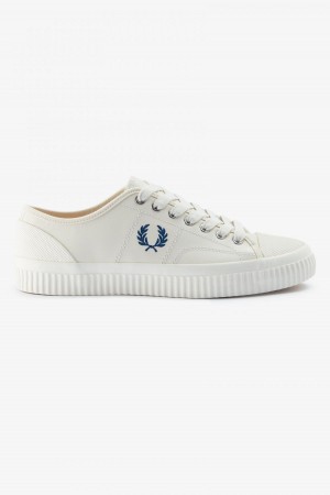 Light Ecru / Shaded Cobalt Fred Perry Hughes Low Women's Shoes | UCAND23148