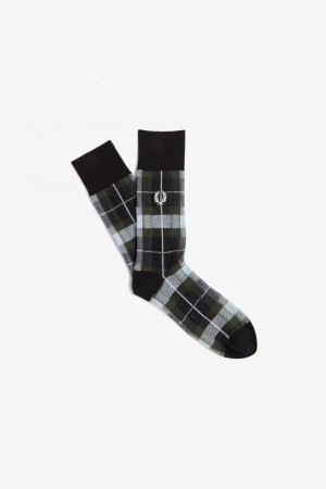 Light Ice / Snow White Fred Perry Tartan Accessories Socks | MCAFT78567