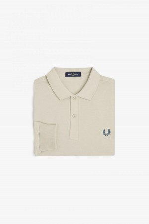 Light Oyster Fred Perry M6006 Men's Fred Perry Shirt | ACAWC83465