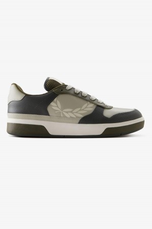 Light Oyster / Light Ecru Fred Perry B300 Men's Shoes | MCAHR75647