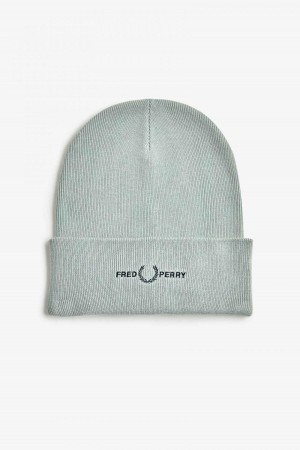 Limestone / Black Fred Perry Graphic Accessories Beanie | CAZPD31110