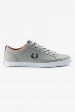 Limestone / Navy Fred Perry Baseline Men's Shoes | MCAHR72771