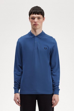 Midnight Blue Fred Perry M6006 Men's Polo Shirts | CAEGJ42583