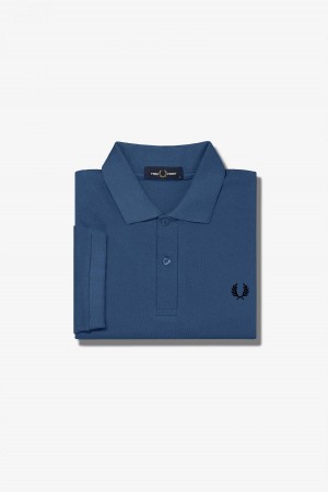 Midnight Blue / Black Fred Perry M6000 Men's Fred Perry Shirt | XCABH46055