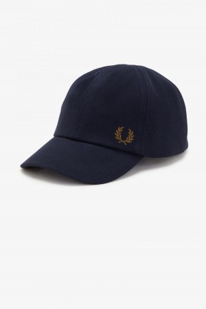 Navy / Dark Caramel Fred Perry Classic Piqué Accessories Cap | SCAVO15422