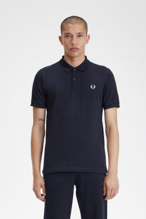 Navy / Ice Fred Perry M3 Men's Polo Shirts | FCAHY69284