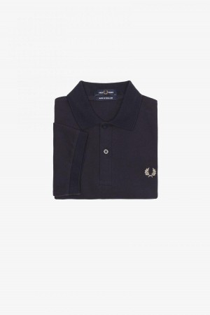 Navy / Light Oyster Fred Perry M3 Men's Fred Perry Shirt | CAQAV51156