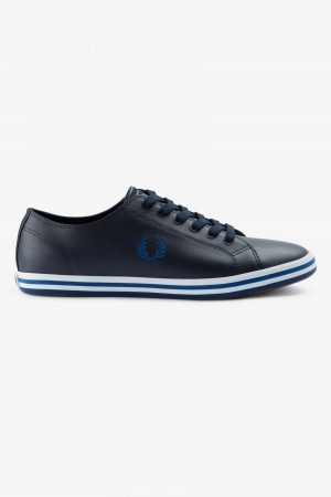 Navy / Shaded Cobalt Fred Perry Kingston Men's Shoes | XCABH94757