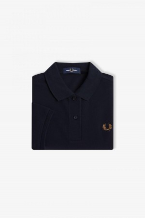 Navy / Shaded Stone Fred Perry G6000 Women's Fred Perry Shirt | QCAWA25421