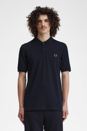 Navy / Shaded Stone Fred Perry M6000 Men's Polo Shirts | LCASX34324