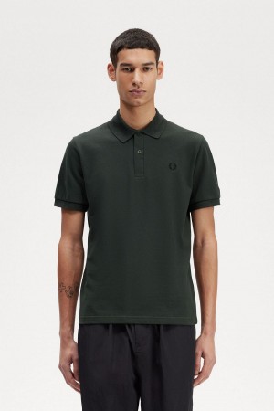 Night Green / Black Fred Perry M3 Men's Polo Shirts | CACIF28904