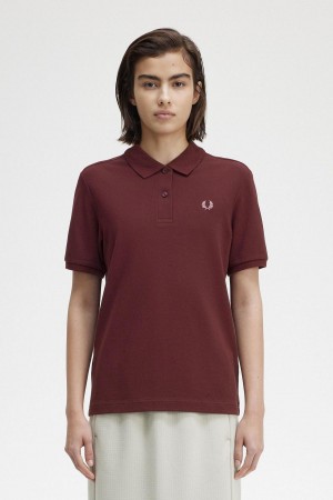 Oxblood / Dusty Rose Pink Fred Perry G6000 Women's Polo Shirts | CAJBT28963