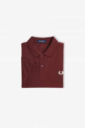 Oxblood / Ecru Fred Perry M6000 Men's Fred Perry Shirt | QCAWA55780