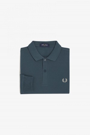 Petrol Blue Fred Perry M6006 Men's Fred Perry Shirt | PCAER57861