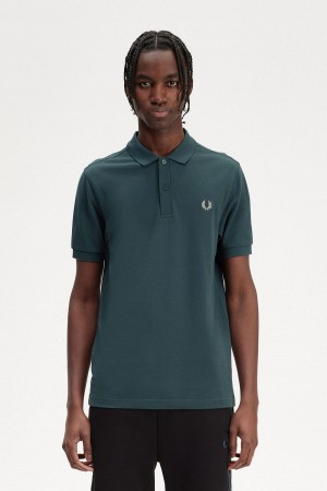 Petrol Blue / Light Oyster Fred Perry M6000 Men's Polo Shirts | CACIF65456