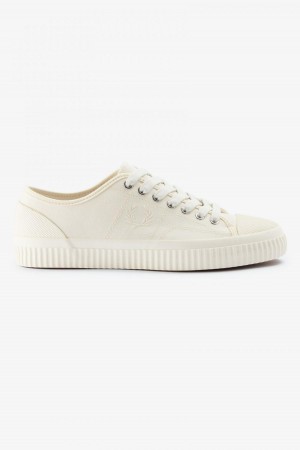 Porcelain / Light Ecru Fred Perry Low Hughes Women's Shoes | GCAUC14580