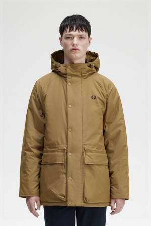 Shaded Stone Fred Perry Padded Zip Through Men's Coats | GCAEC71485