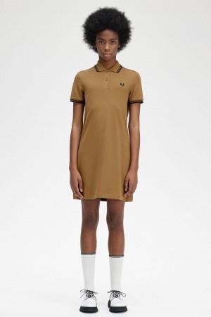 Shaded Stone Fred Perry Twin Tipped Fred Perry Shirt Women's Dress | CAXBR82680