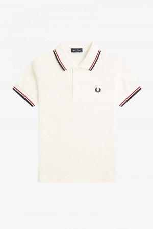 Snow White / Burnt Red / Navy Fred Perry Kids Twin Tipped Accessories Kids | CACVG26386