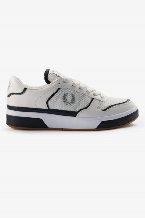 Snow White / Seagrass Fred Perry B300 Men's Shoes | MCAFT43492